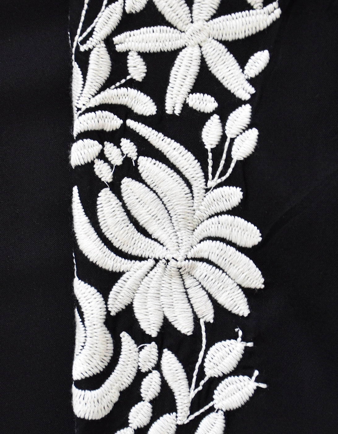 Black Embroidered Swing Dress
