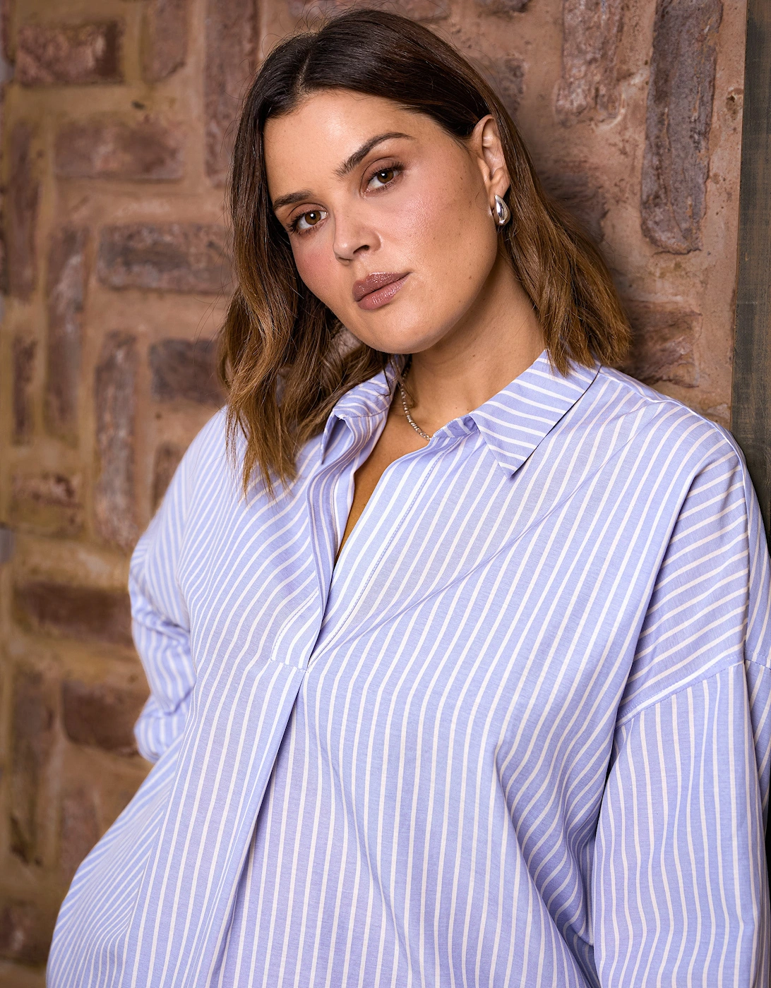 Blue Stripe Half Placket Shirt