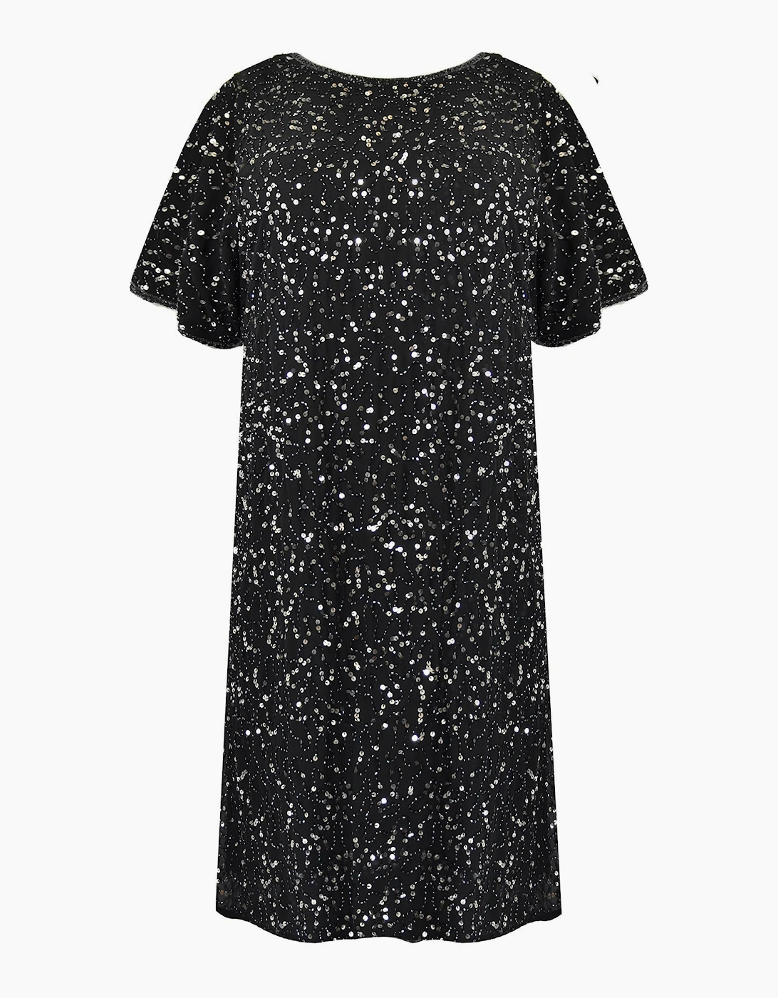 Black Embellished Cold Shoulder Dress