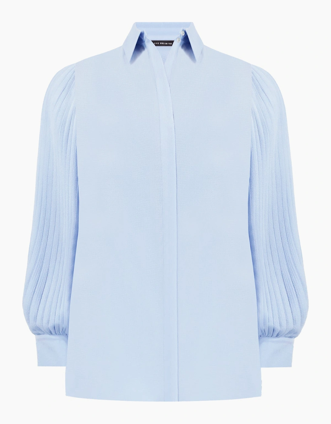 Blue Pleated Sleeve Shirt