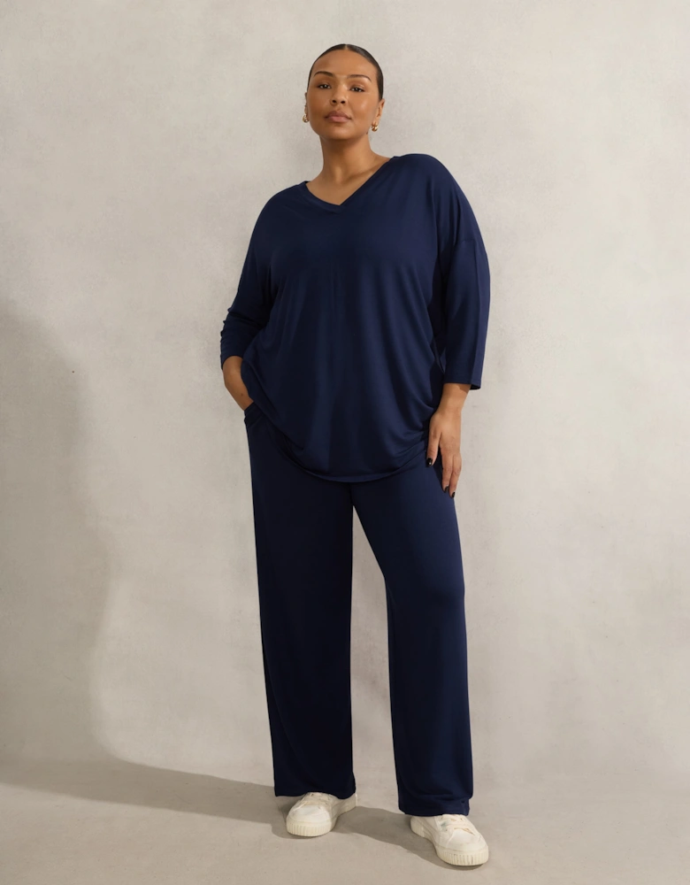 Navy Lightweight Supersoft 3/4 Sleeve Top