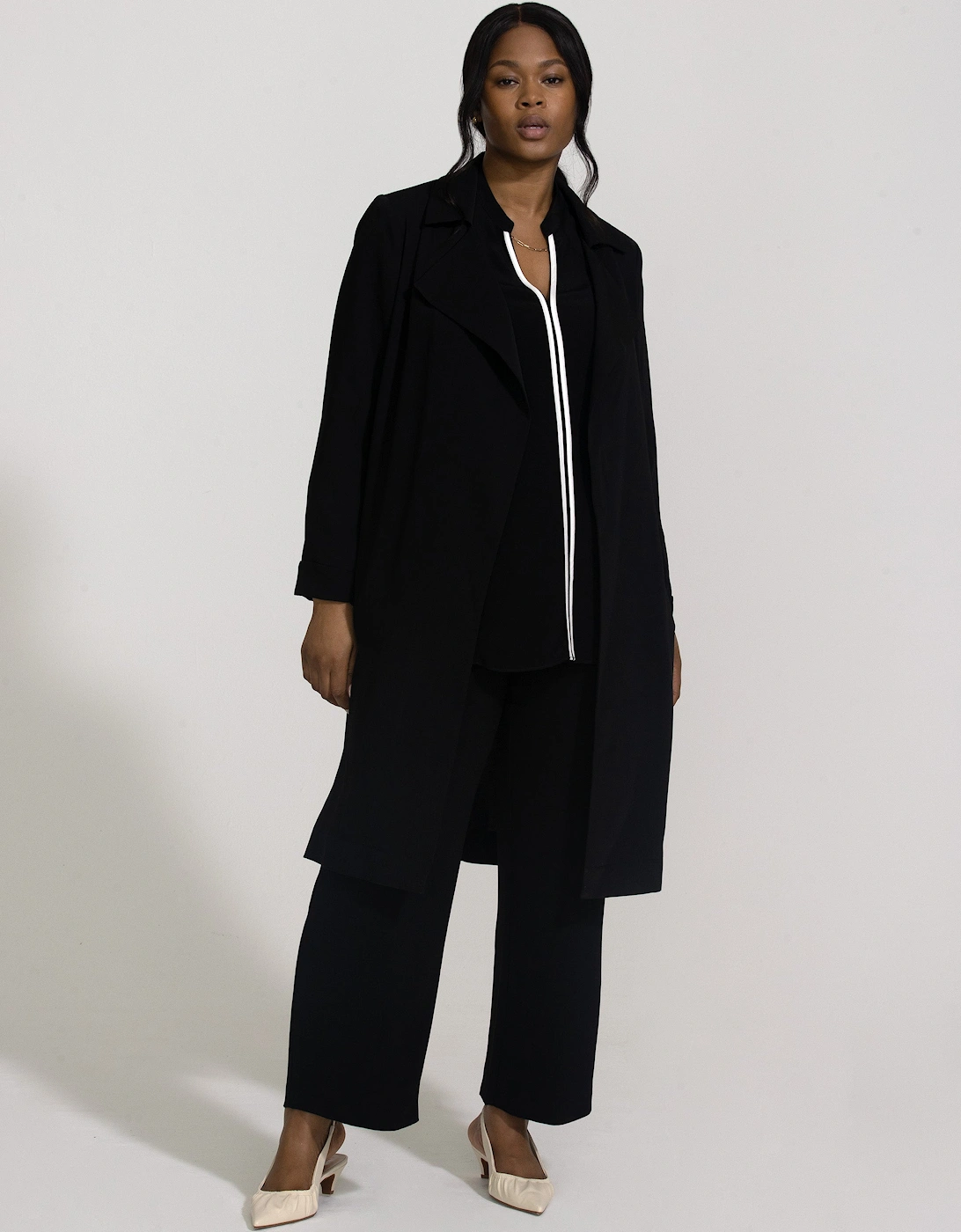 Black And White Contrast Seam Blouse