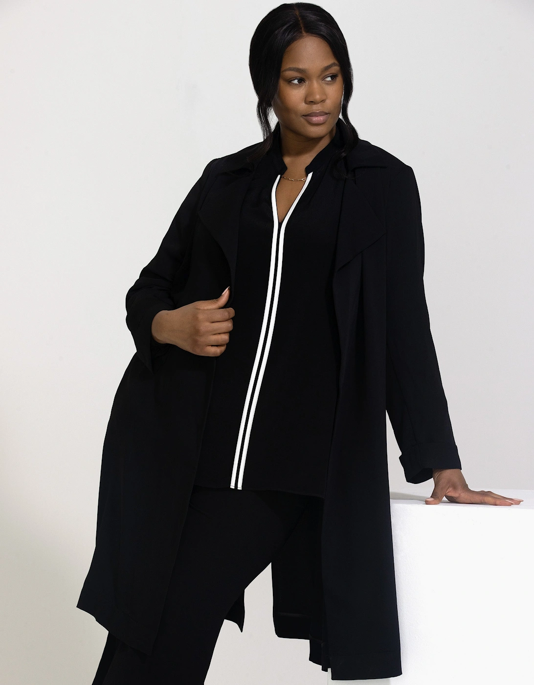 Black And White Contrast Seam Blouse, 7 of 6