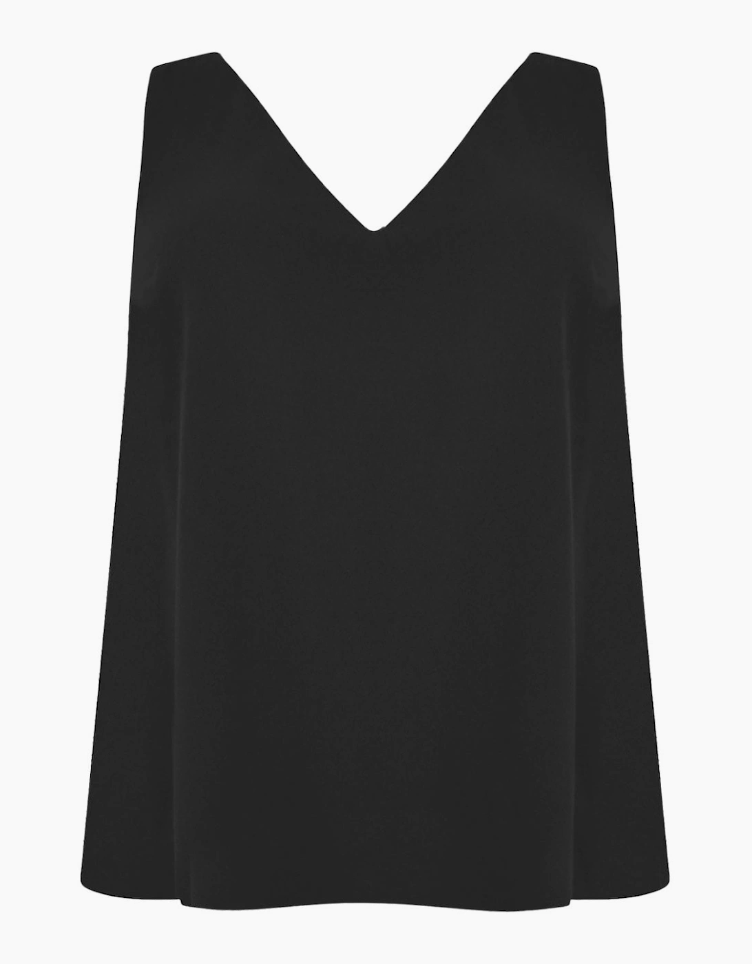 Black Chiffon Layered Swing Vest Top