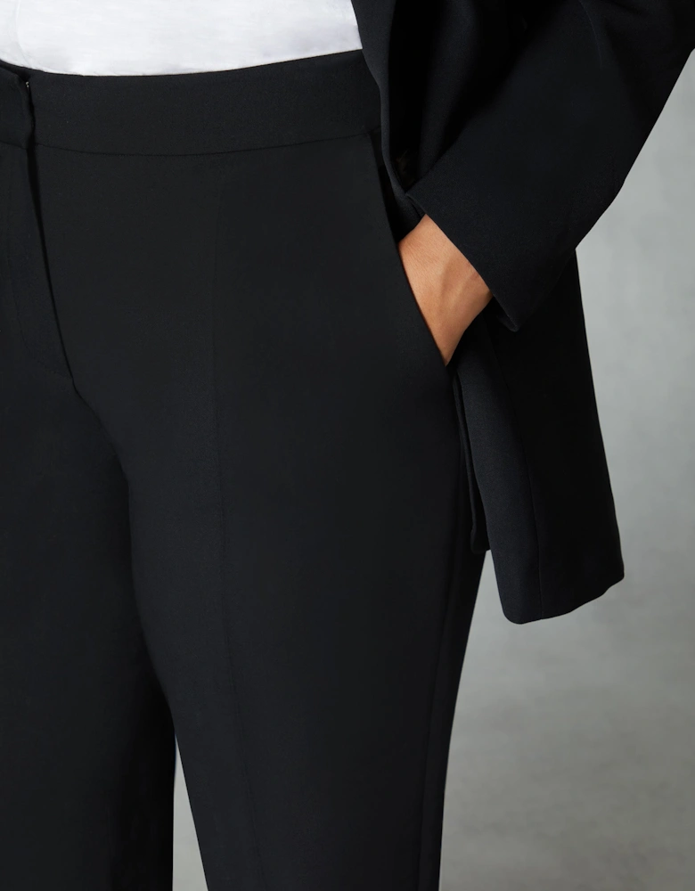 Black Stretch Tapered Trousers