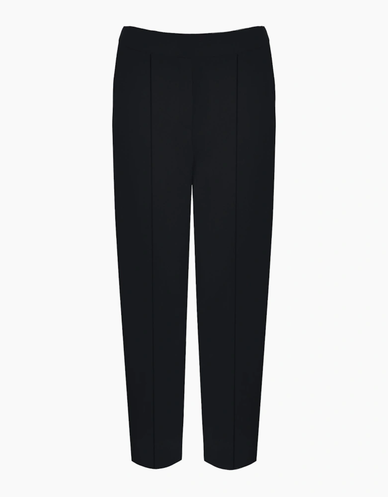 Petite Black Stretch Tapered Trousers