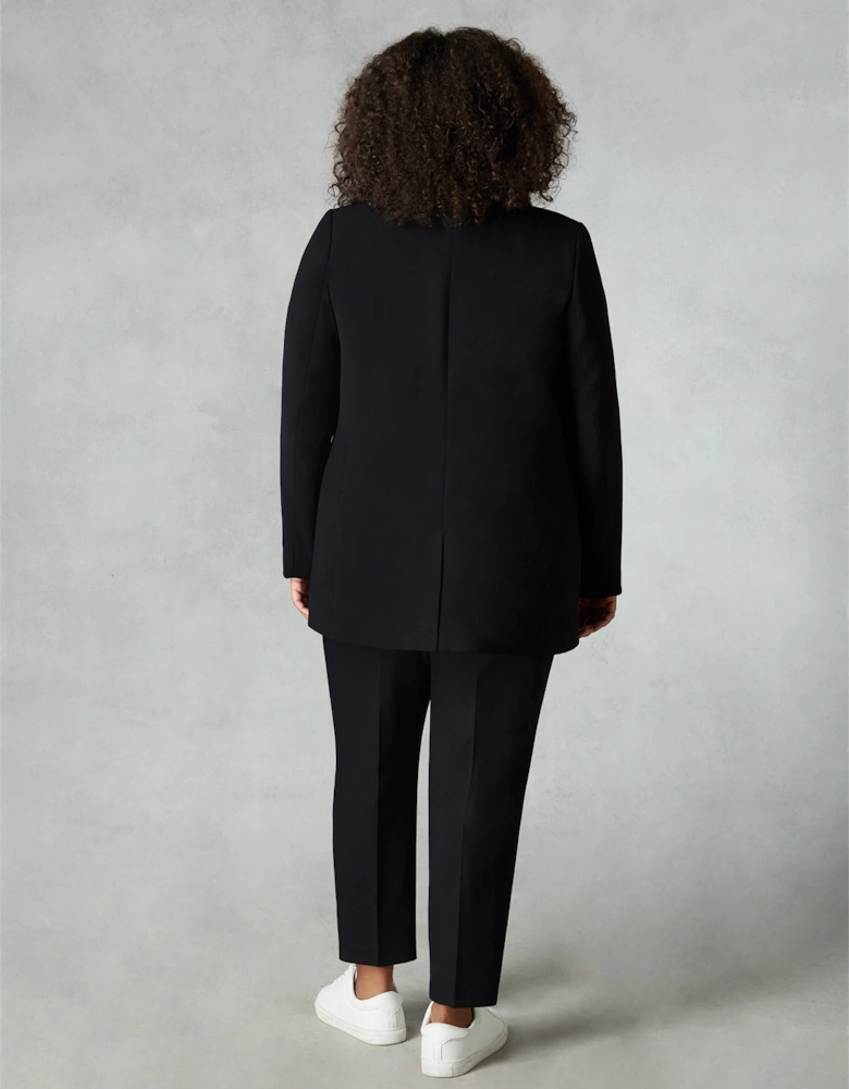 Black Stretch Tapered Trousers