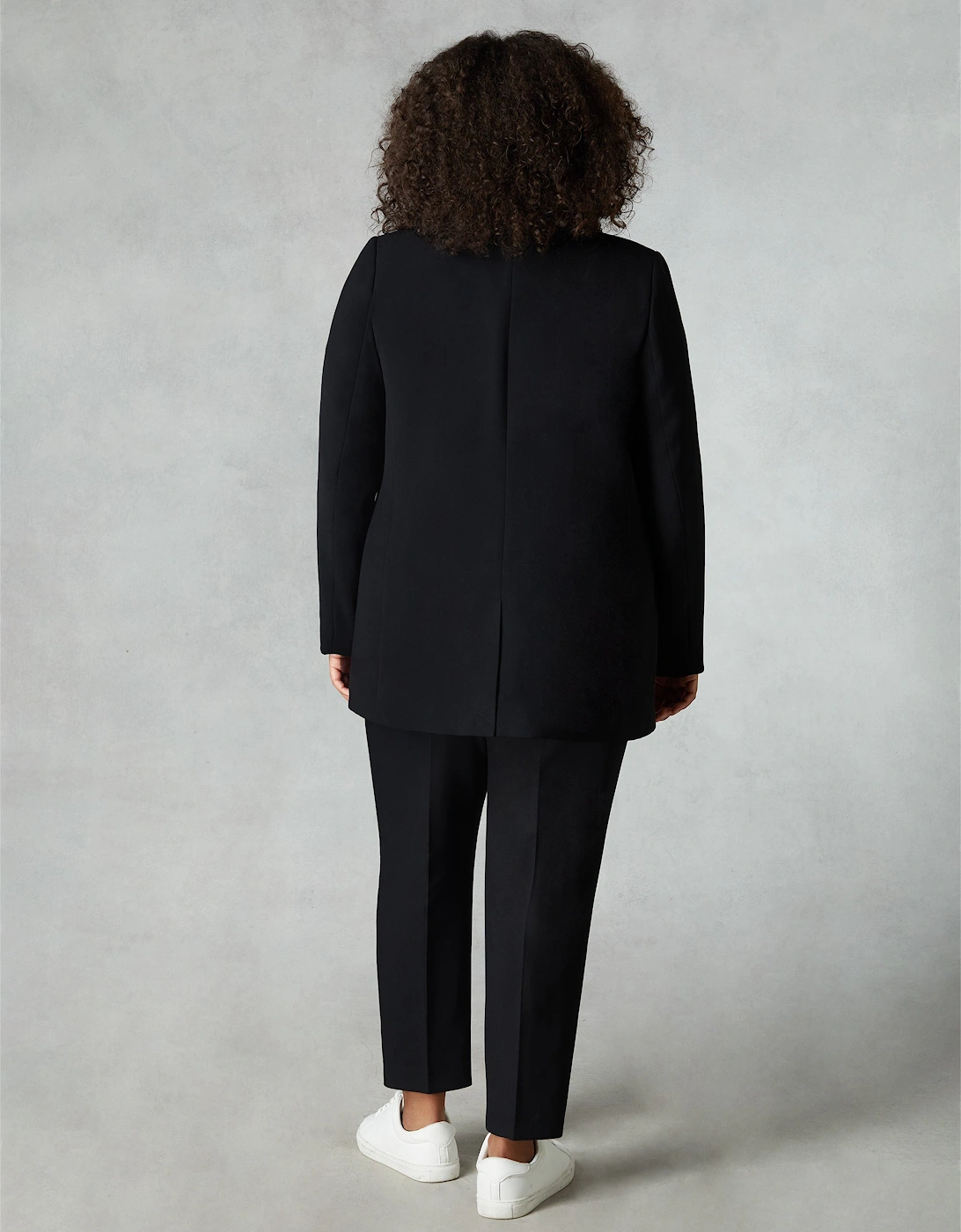 Black Stretch Tapered Trousers