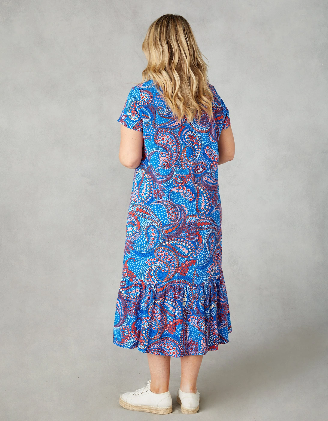 Multi Paisley Print V-Neck Dress
