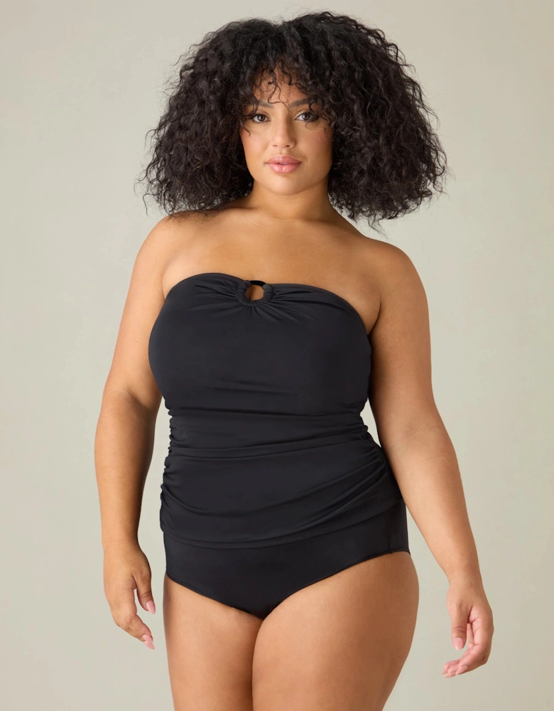 Black Bandeau Tankini Top