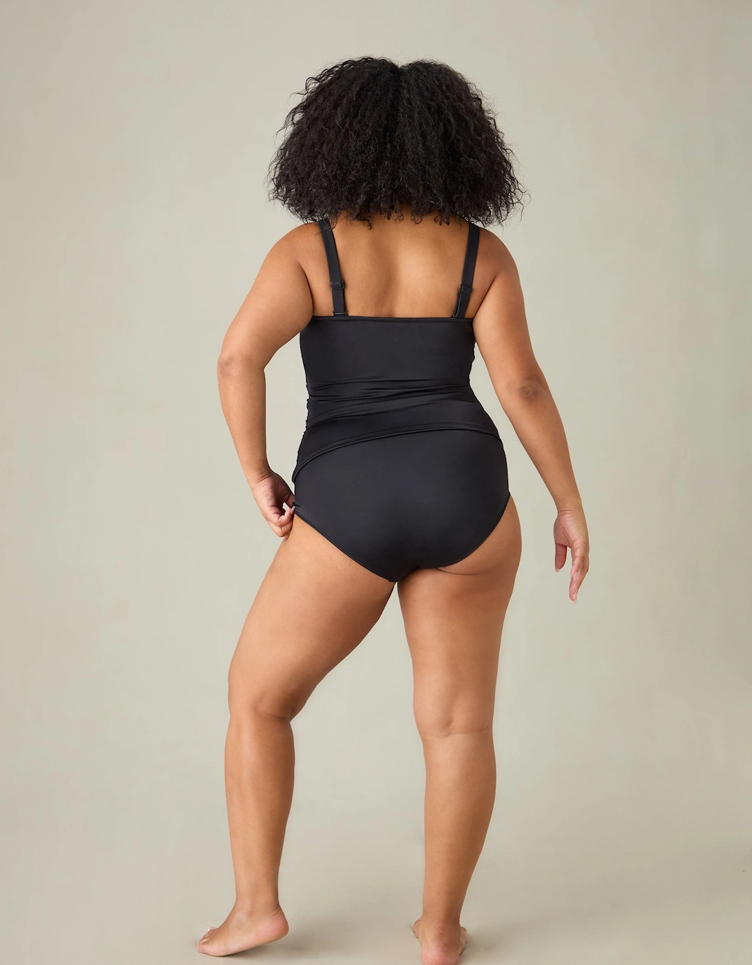 Black Bandeau Tankini Top