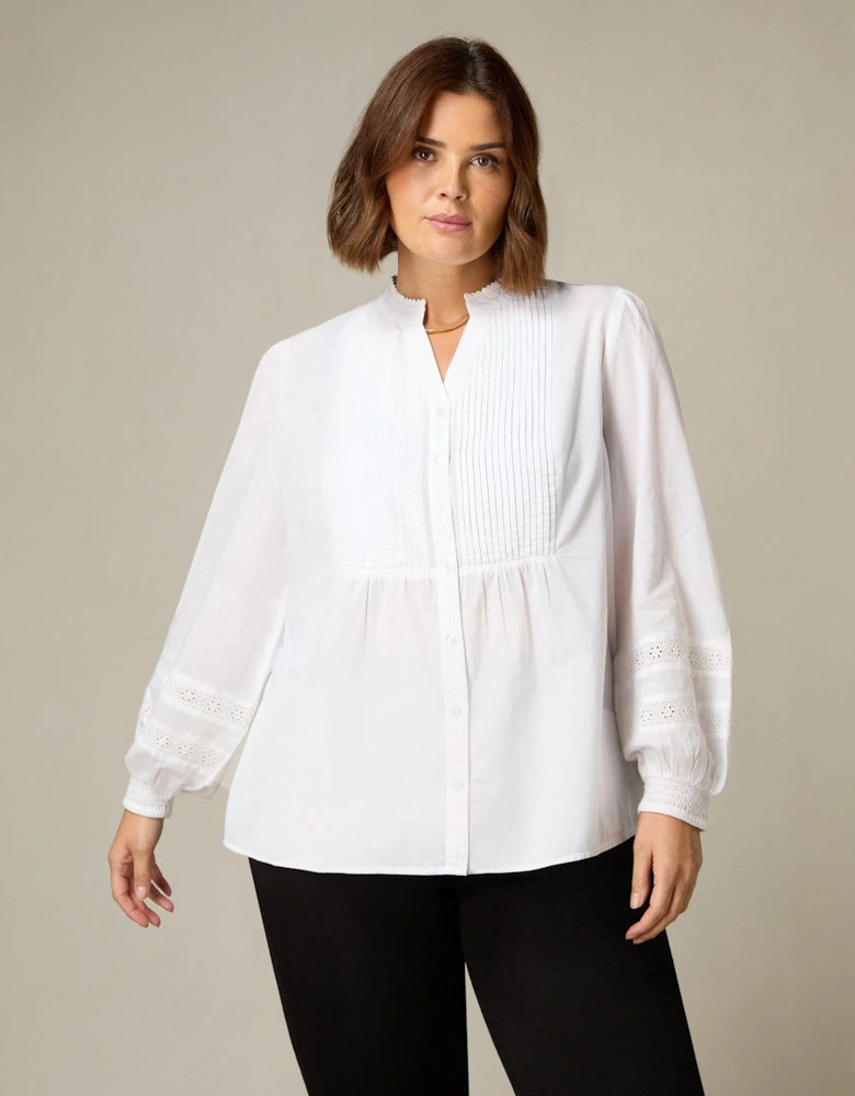 White Pintuck Blouse