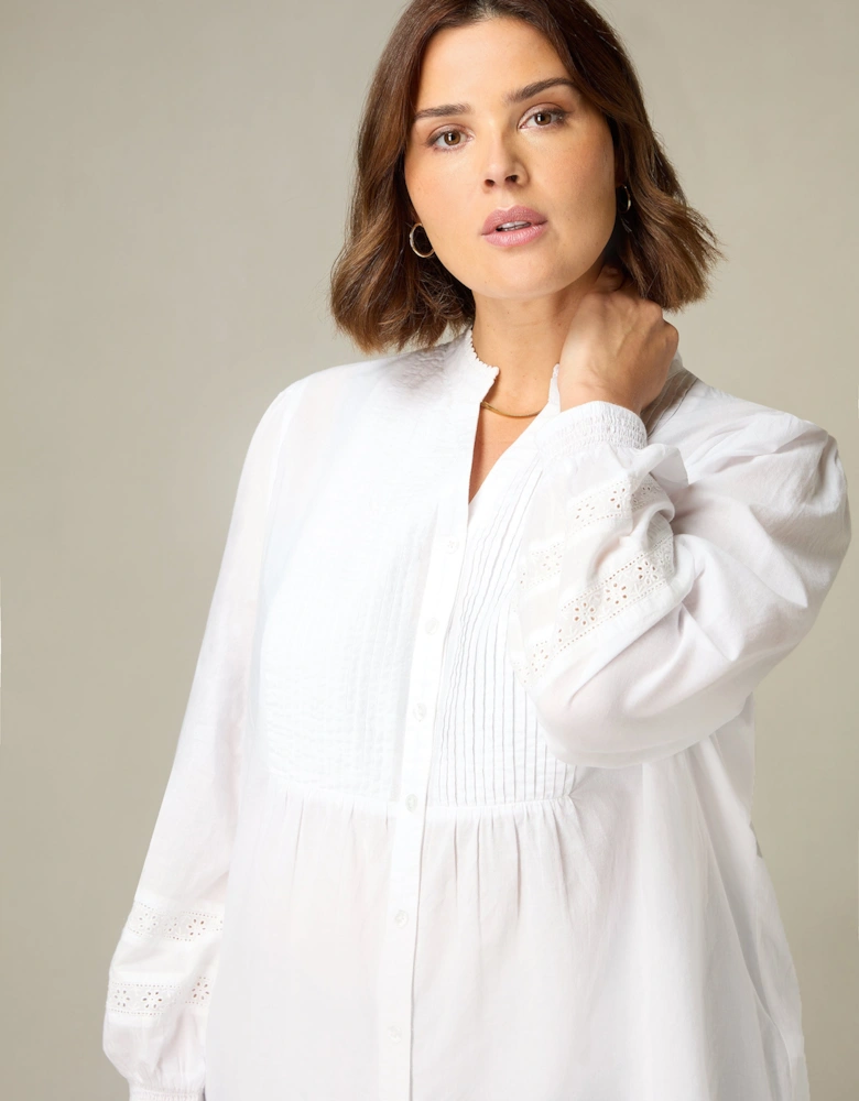 White Pintuck Blouse