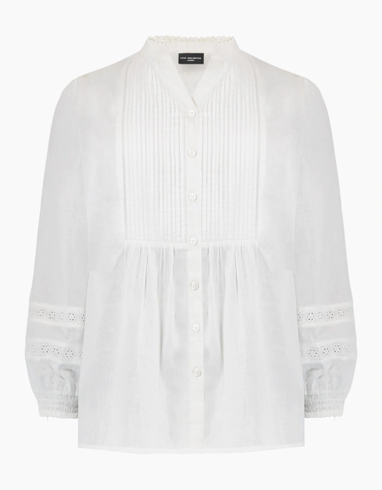 White Pintuck Blouse