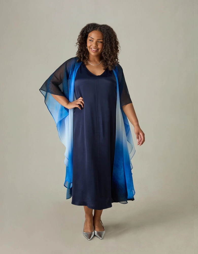Navy Slip Midi Dress