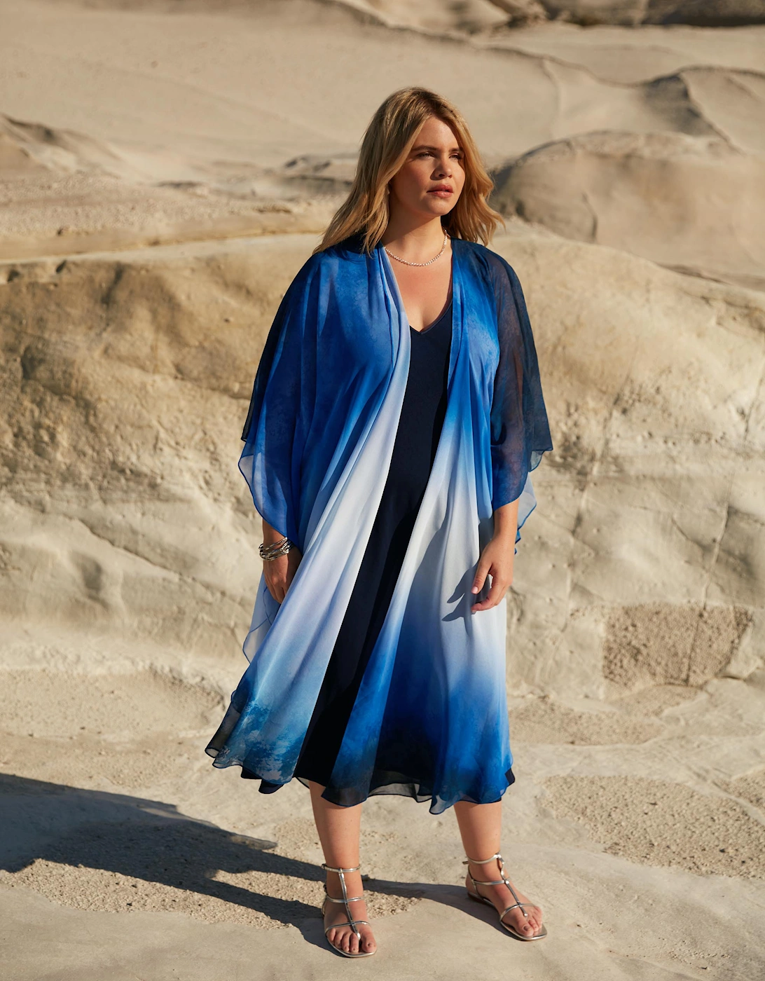 Navy Slip Midi Dress