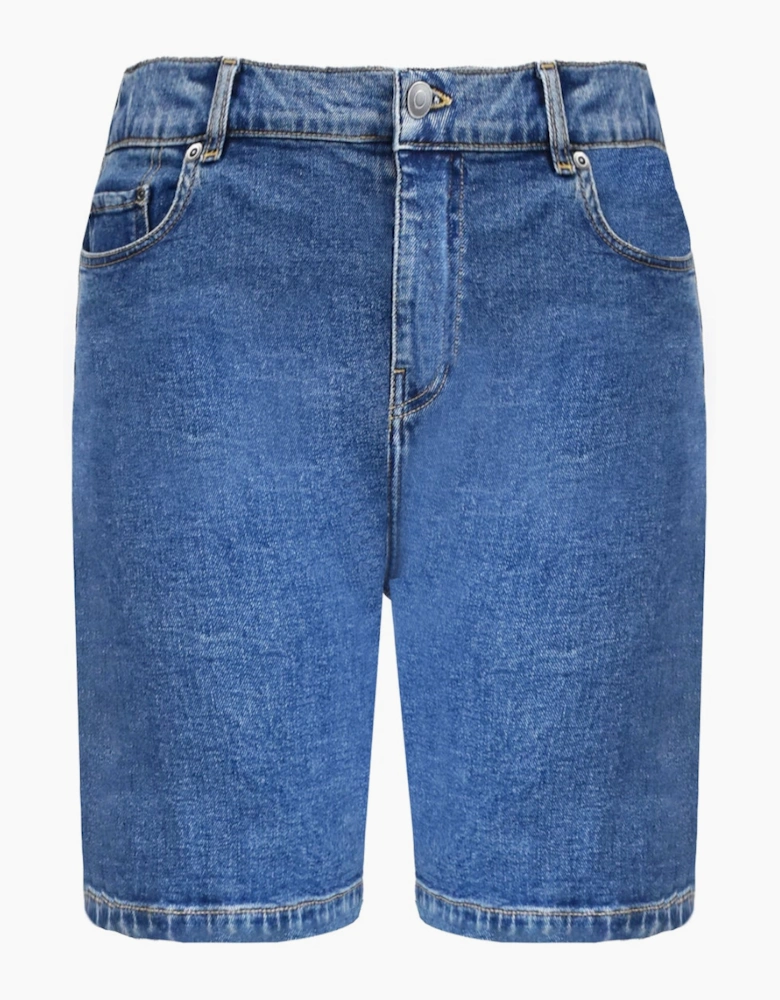 Mid Blue Denim Longline Shorts