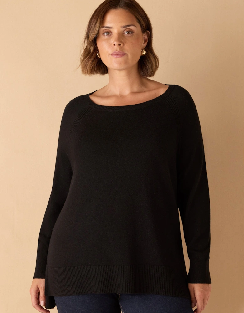 Black Round Neck Jumper