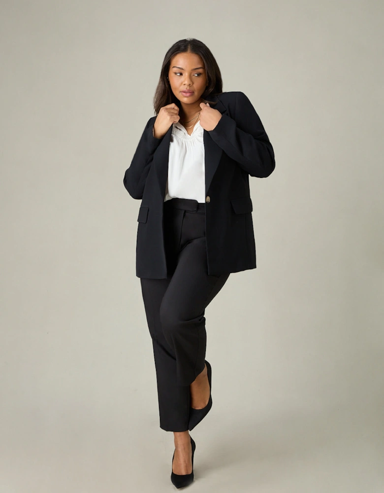 Black Tailored Button Detail Trousers