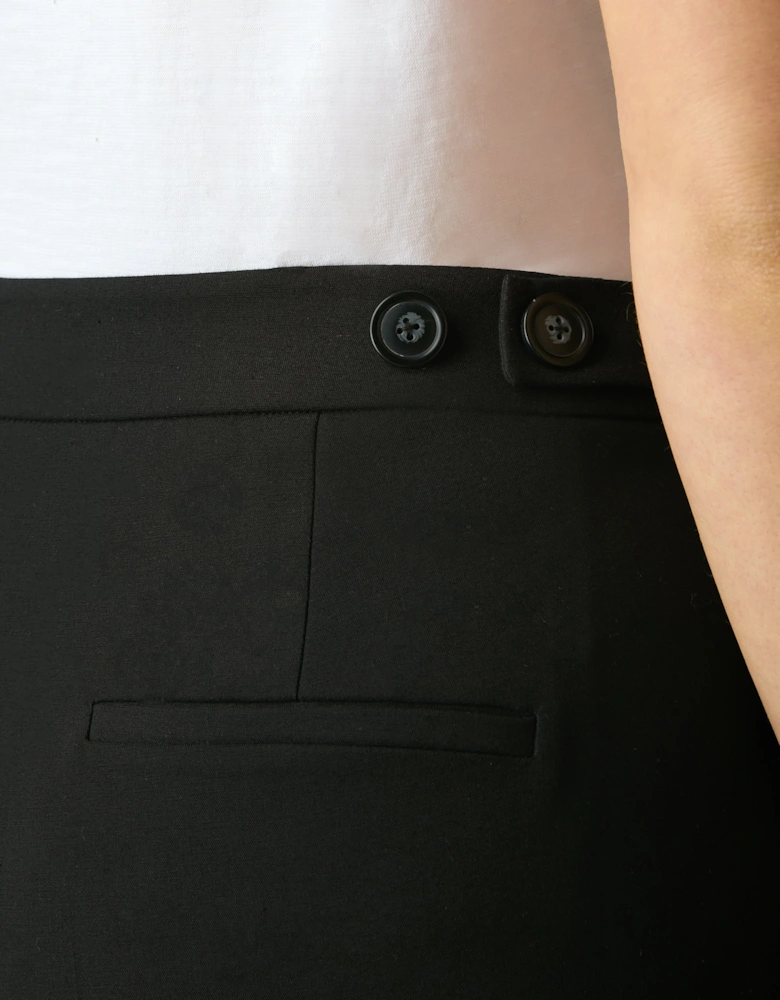 Black Tailored Button Detail Trousers