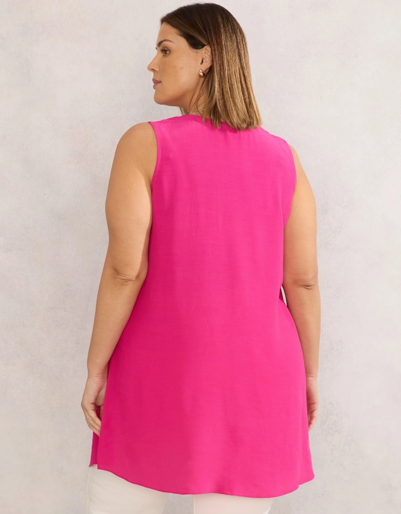 Pink Button Front Tunic
