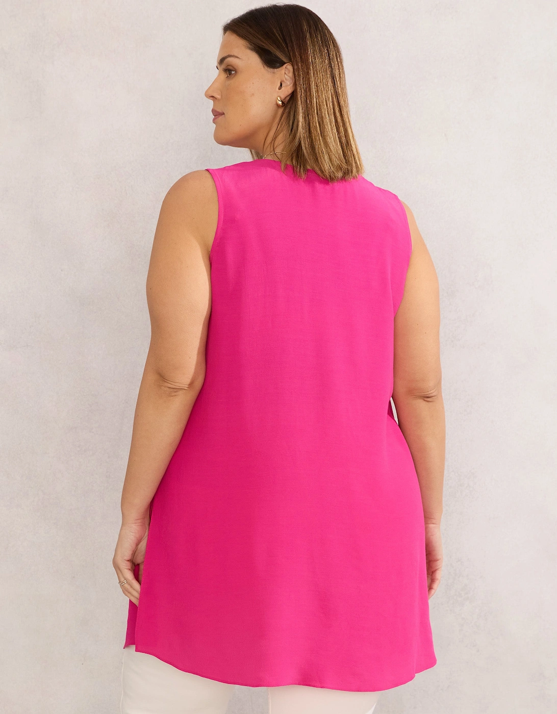 Pink Button Front Tunic