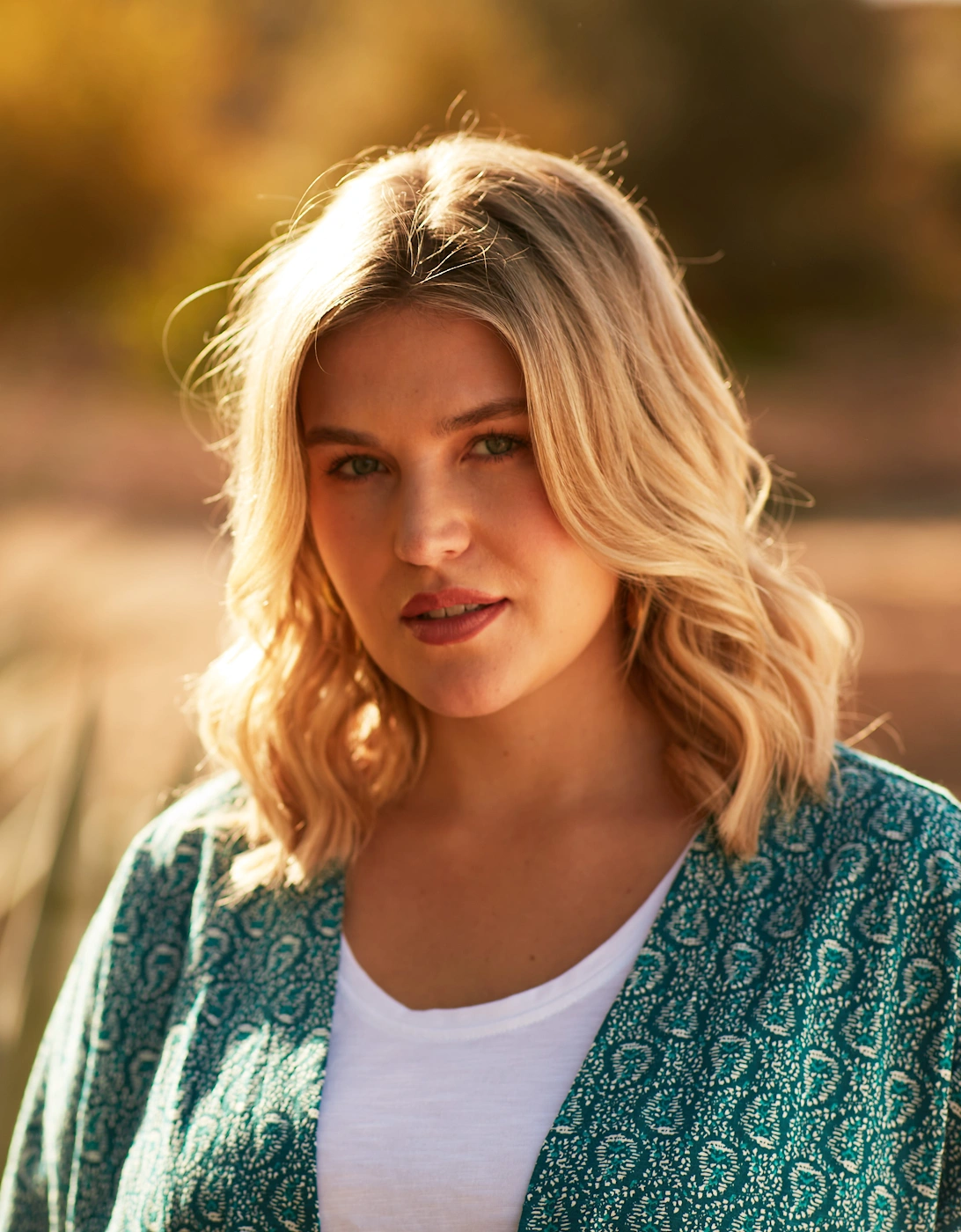 Green Paisley Print Jersey Kimono