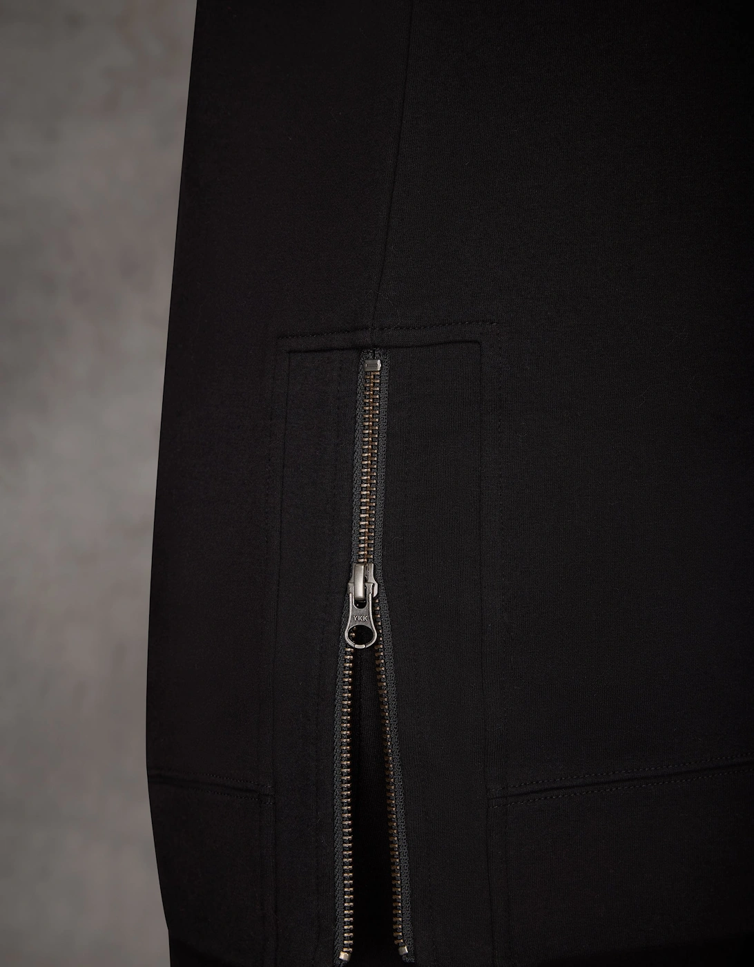 Black Side Zip Longline Sweatshirt