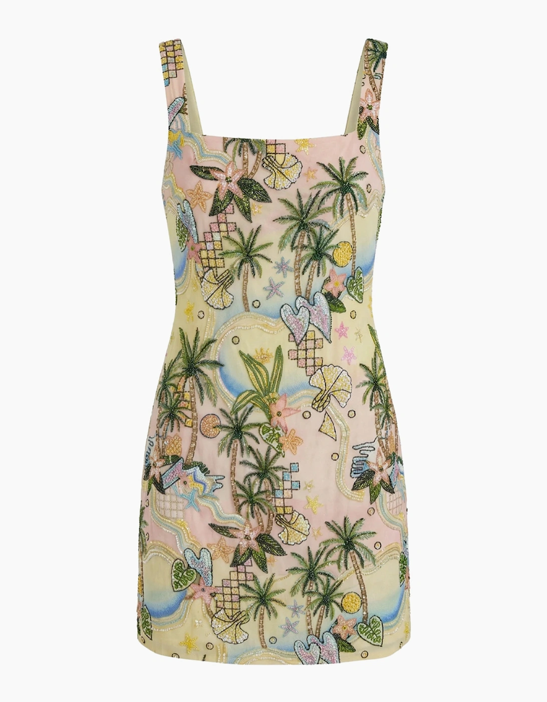Palm Tree Beach Mini Dress