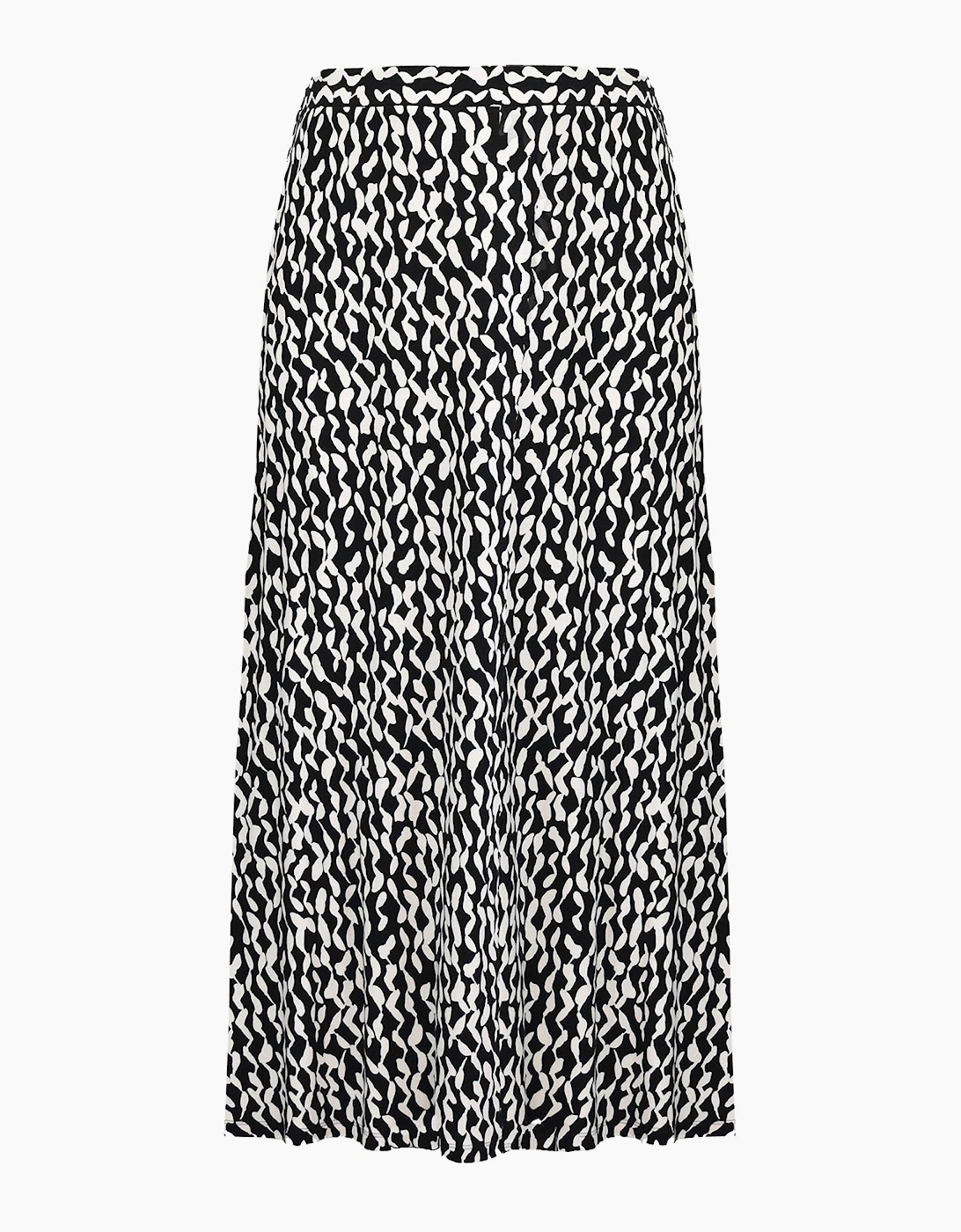 Mono Curl Print Jersey Midi Skirt