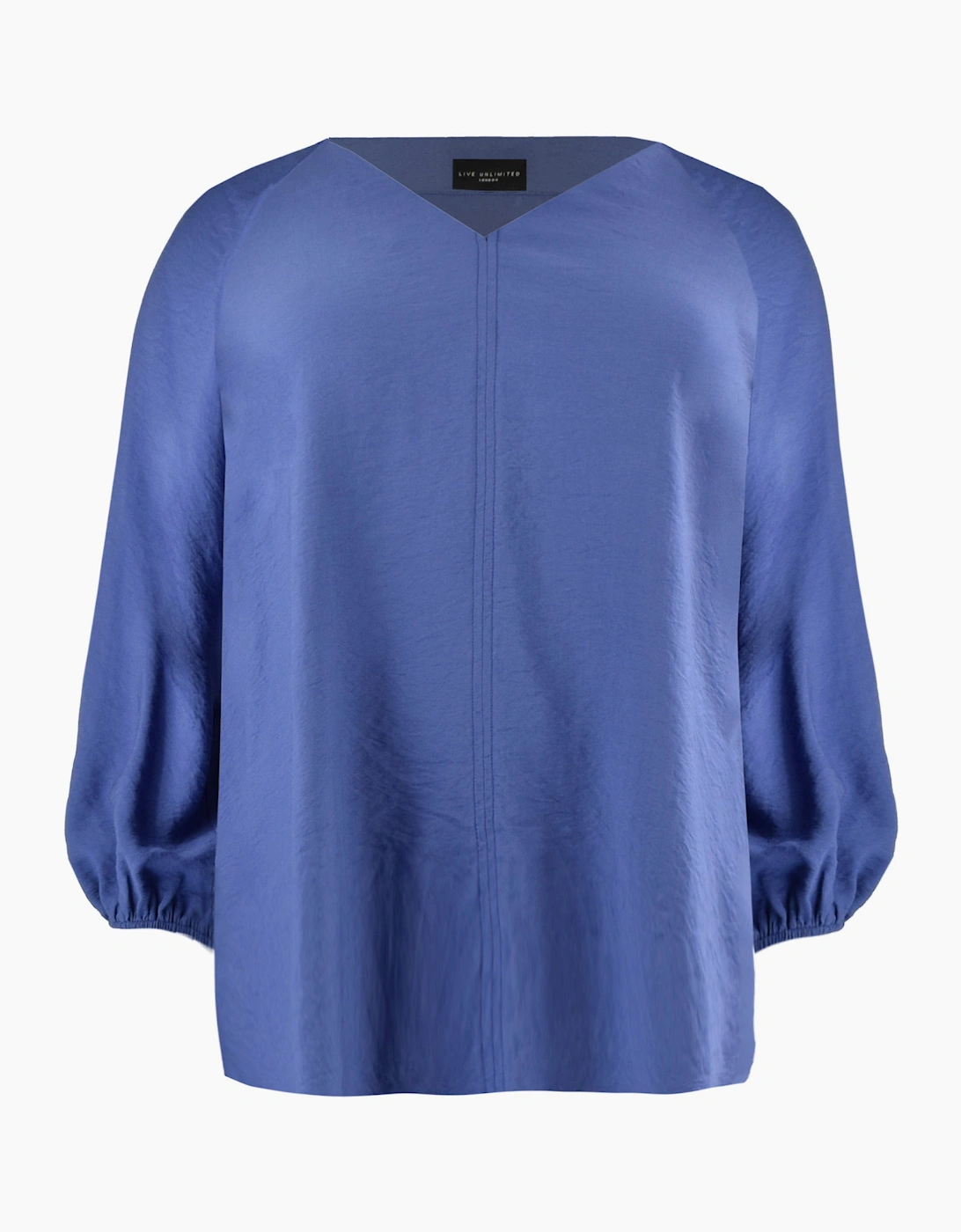 Blue V-Neck Full Sleeve Blouse