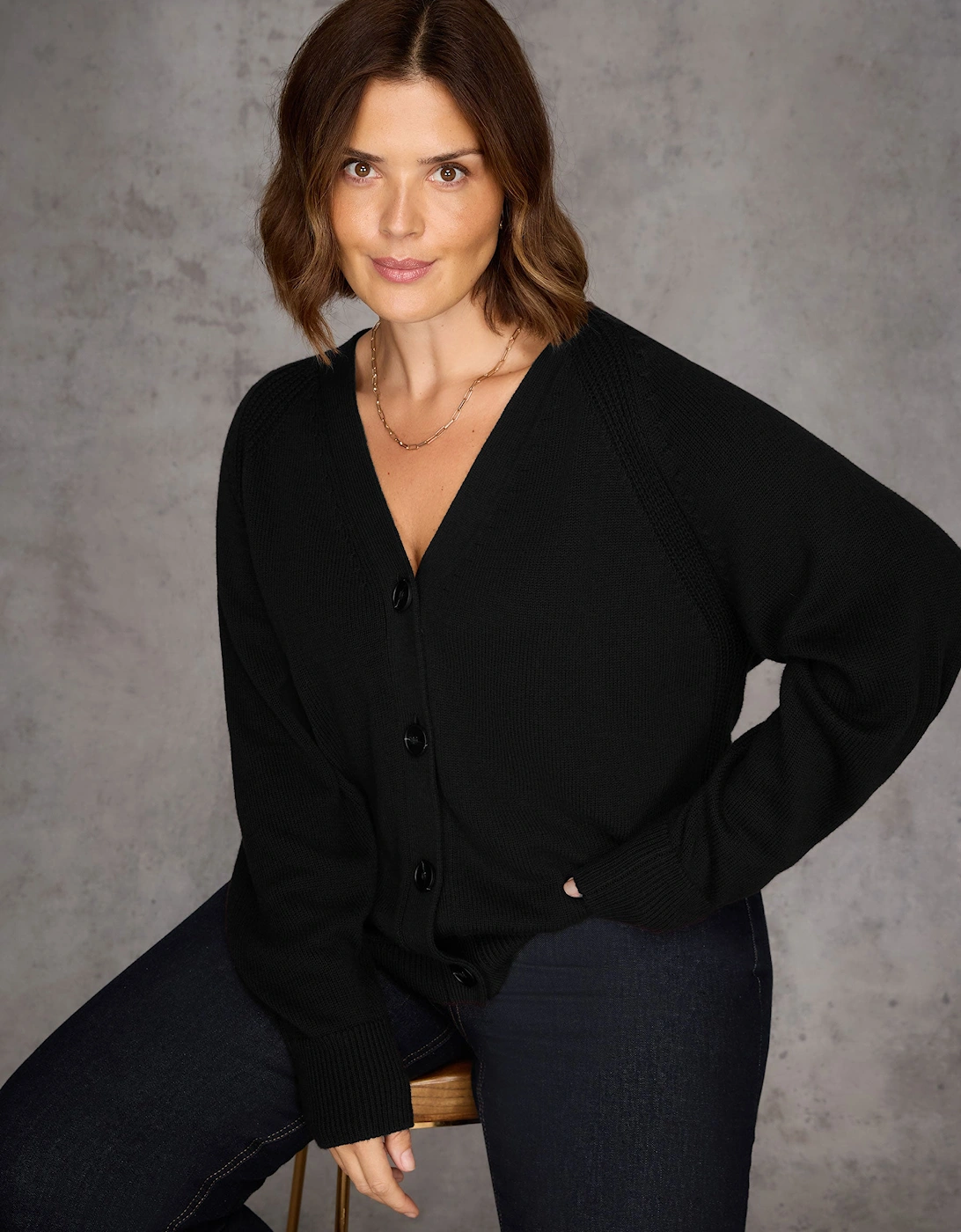 Black V-Neck Cardigan