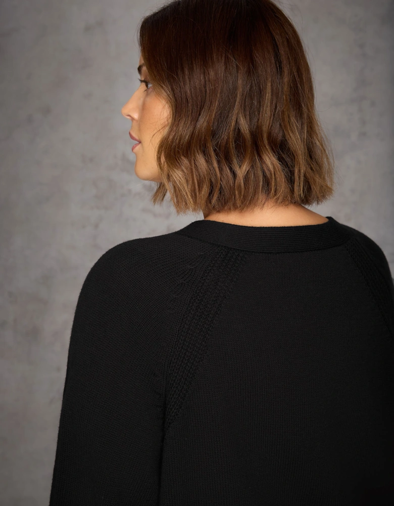 Black V-Neck Cardigan