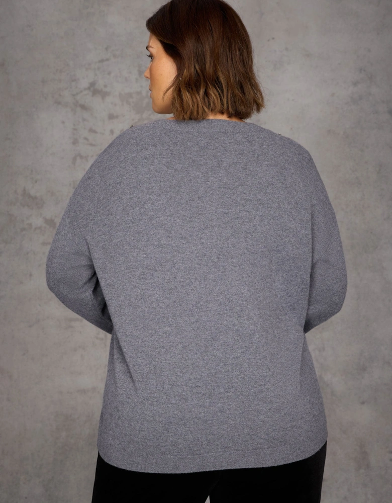 Grey Embellished Jumper