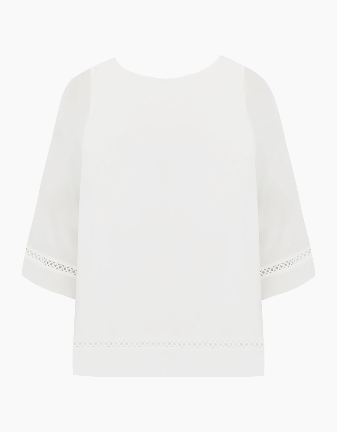 Ivory Chiffon Trim Insert Overlay Top