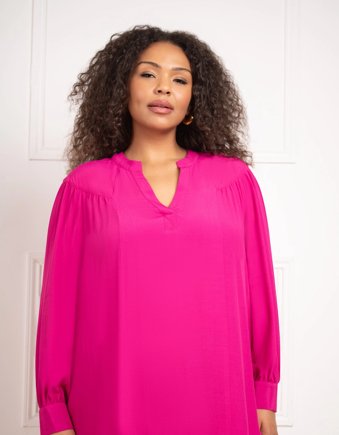 Magenta Seam Detail Blouse