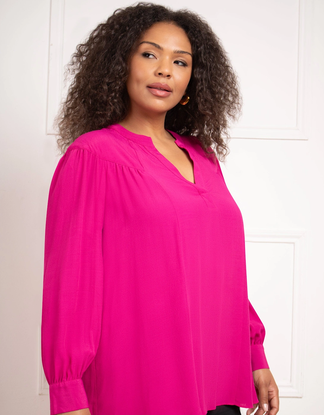 Magenta Seam Detail Blouse