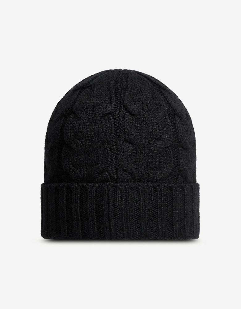 Moncler Enfant Boys Wool Knit Beanie Hat in Black