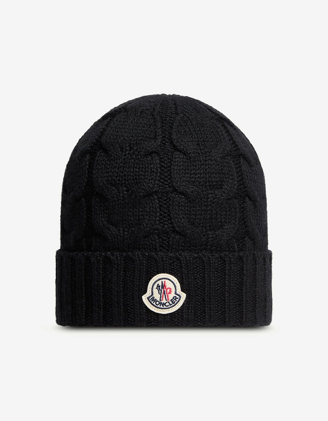 Moncler Boys Multi  Enfant Wool Knit Beanie Hat  Black - Size L 8 - 10 Yrs Kids