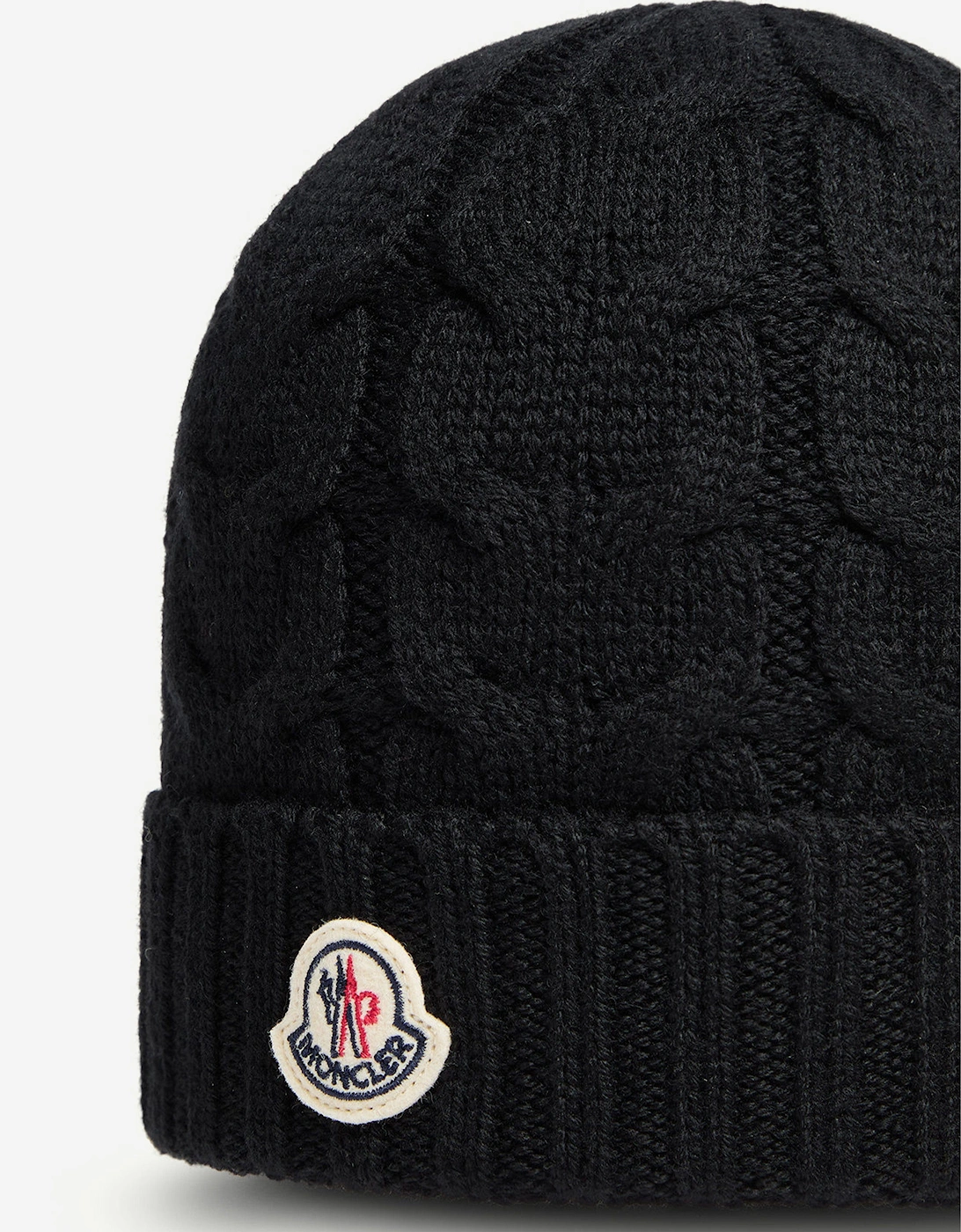 Moncler Enfant Boys Wool Knit Beanie Hat in Black