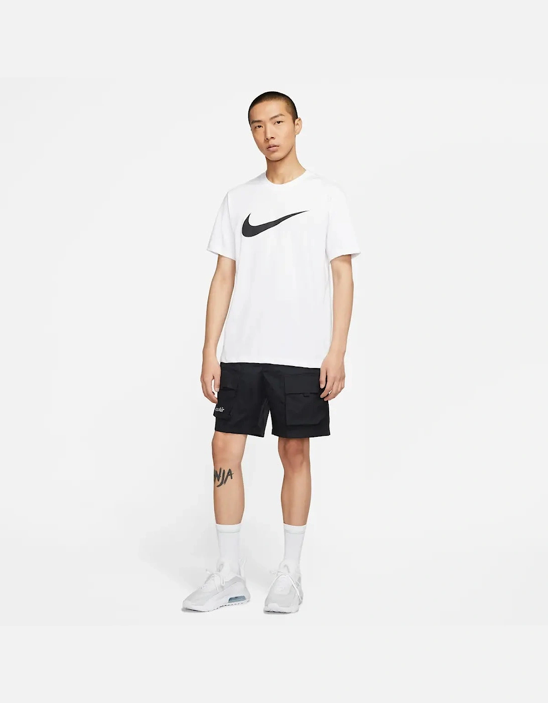 Nike Men's White Swoosh Logo T-Shirt  40 L