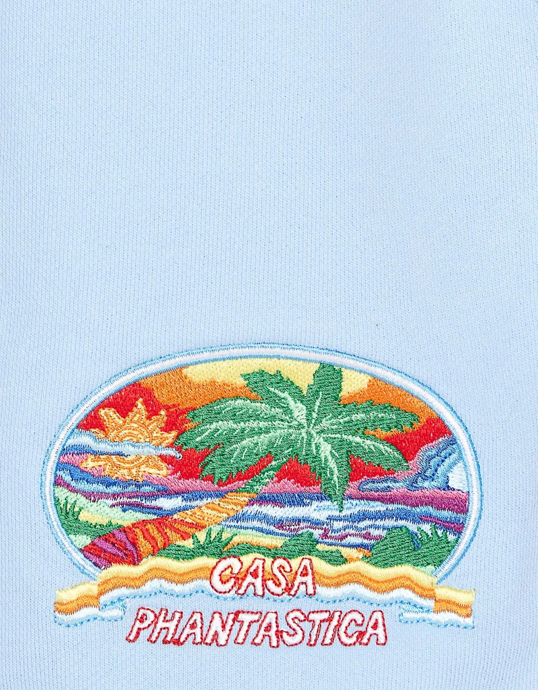 WOMENS EMBROIDERED CASA PHANTASTICA SHORTS BLUE