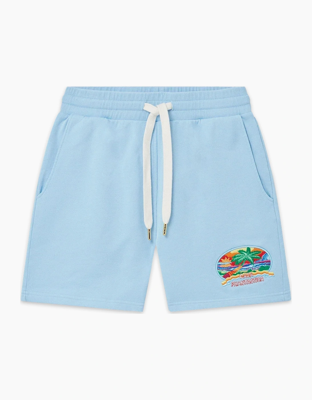 WOMENS EMBROIDERED CASA PHANTASTICA SHORTS BLUE, 4 of 3