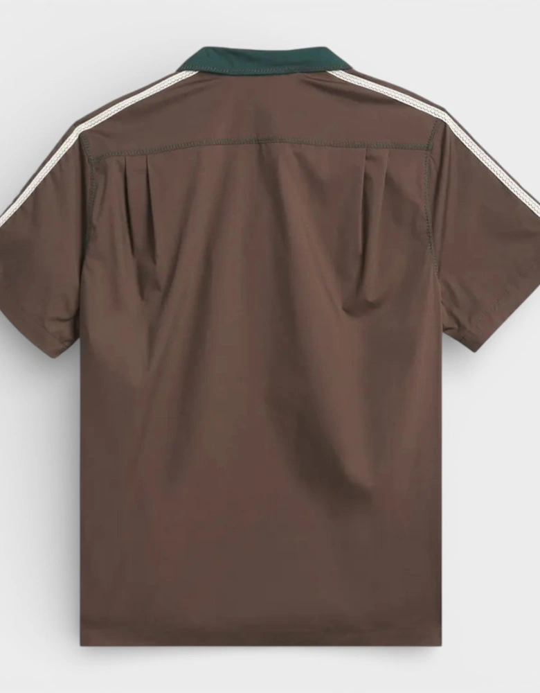 Adidas Bowling Shirt Green Brown
