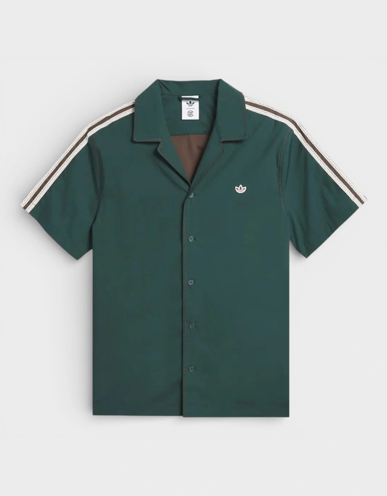 Adidas Bowling Shirt Green Brown