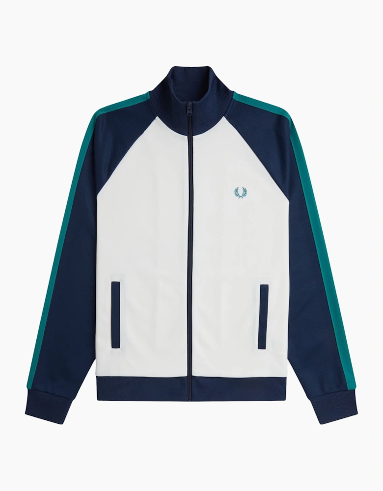 Contrast Sleeve Track Top Jacket Snow White