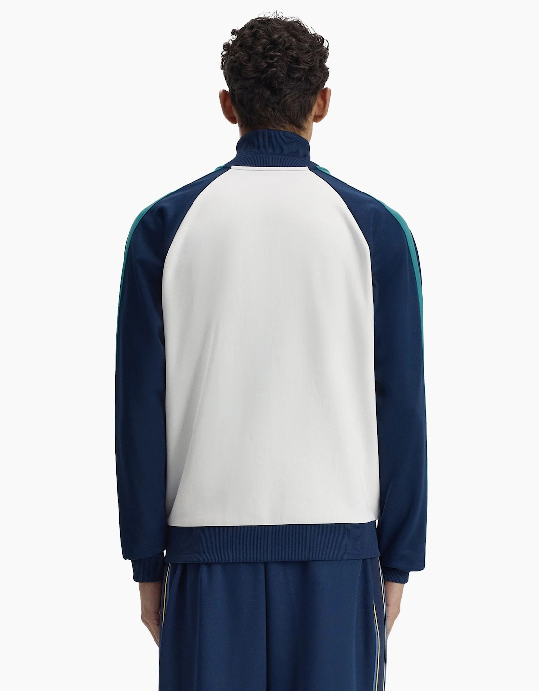 Contrast Sleeve Track Top Jacket Snow White