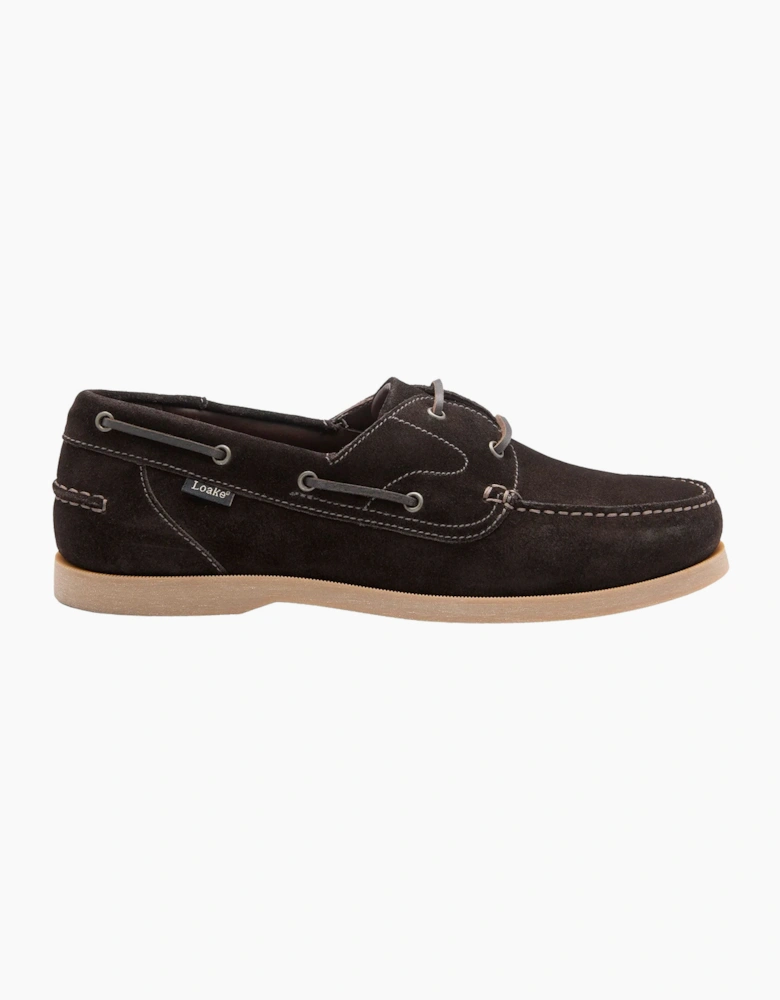 PADSTOW BOAT SHOE DARK BROWN SUEDE