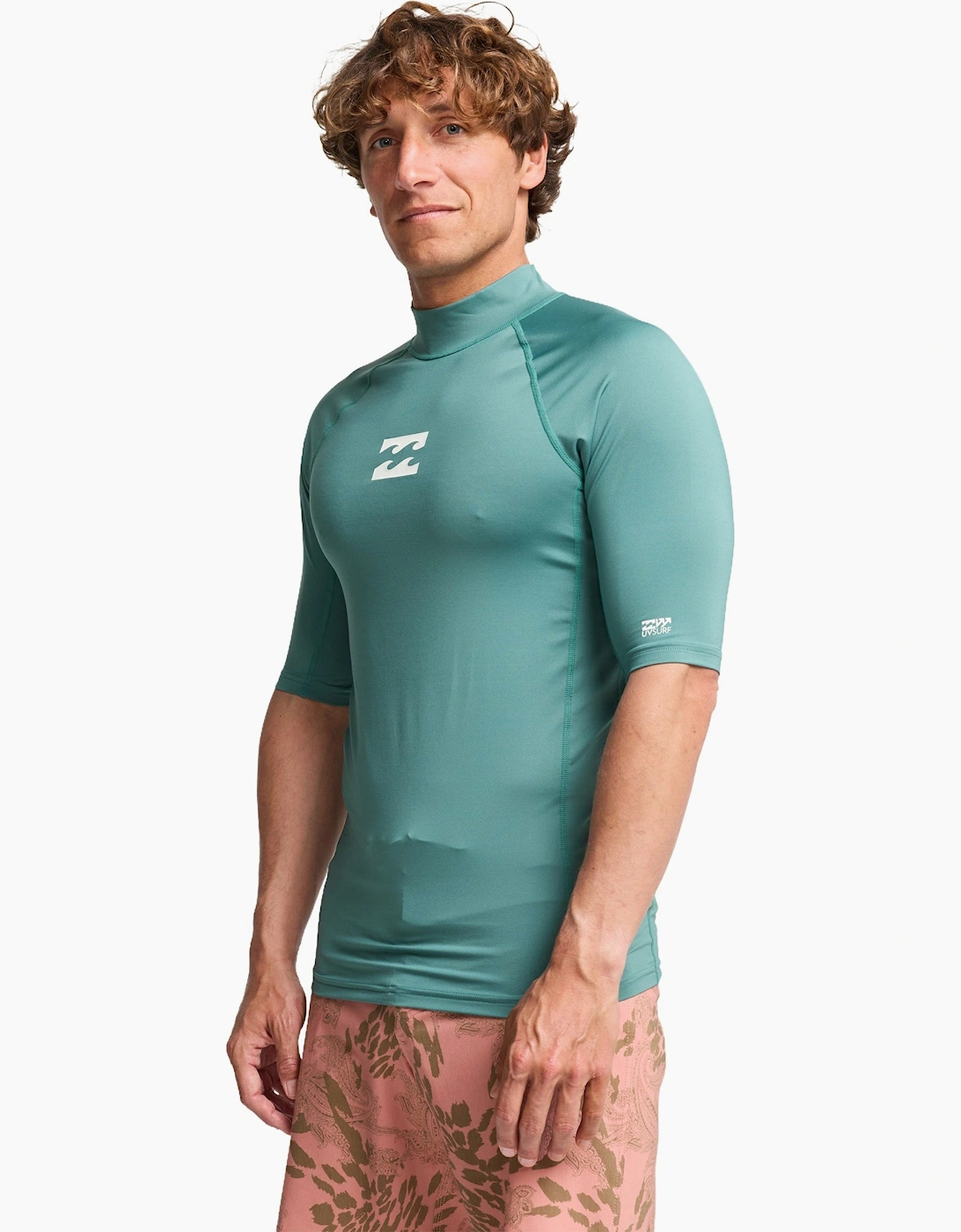 Mens Waves All Day Short Sleeve Swim Swimming Rash Vest