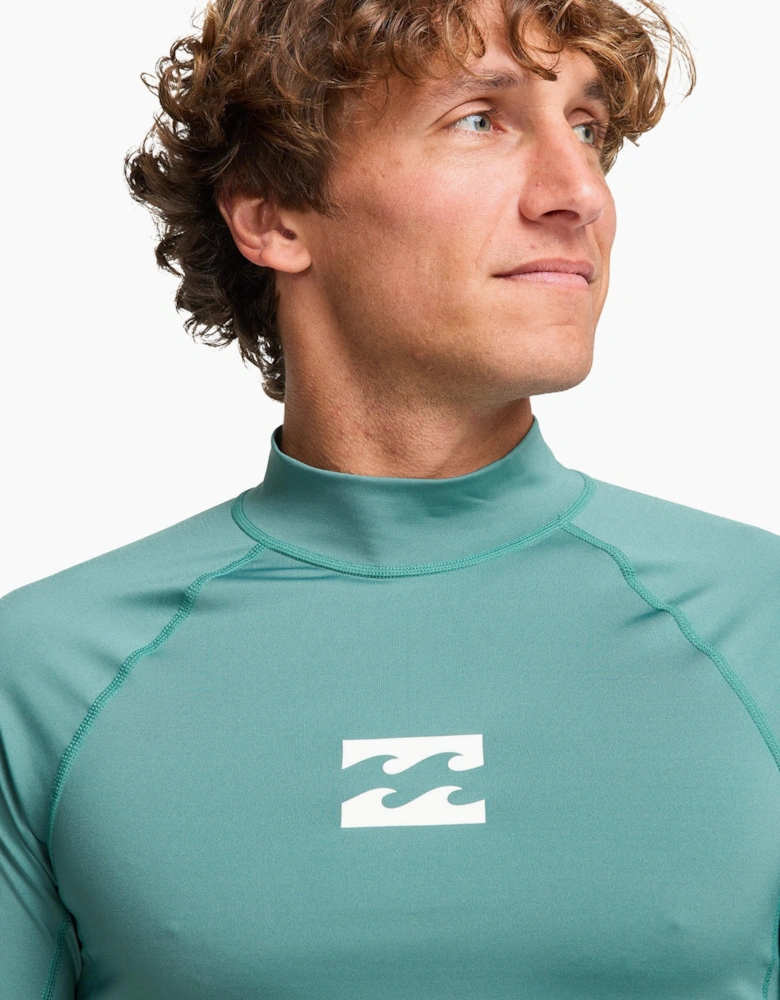 Mens Waves All Day Short Sleeve Swim Swimming Rash Vest